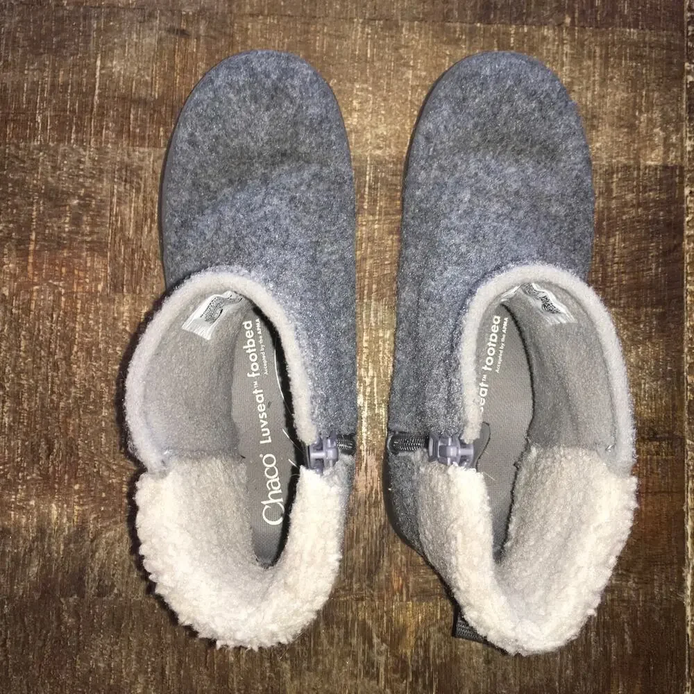 Chaco Revel Tall  Wool Chelsea Boot  Womens 7 Grey Ankle Bootie Comfy Cozy Warm